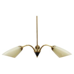 Schöne 3-armige Sputnik-Lampe aus Messing, Mid-Century Modern, 1950er Jahre