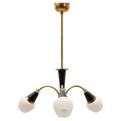 Lovely Mid-Century Modern 3-Armed Brass Sputnik Lamp, 1950s