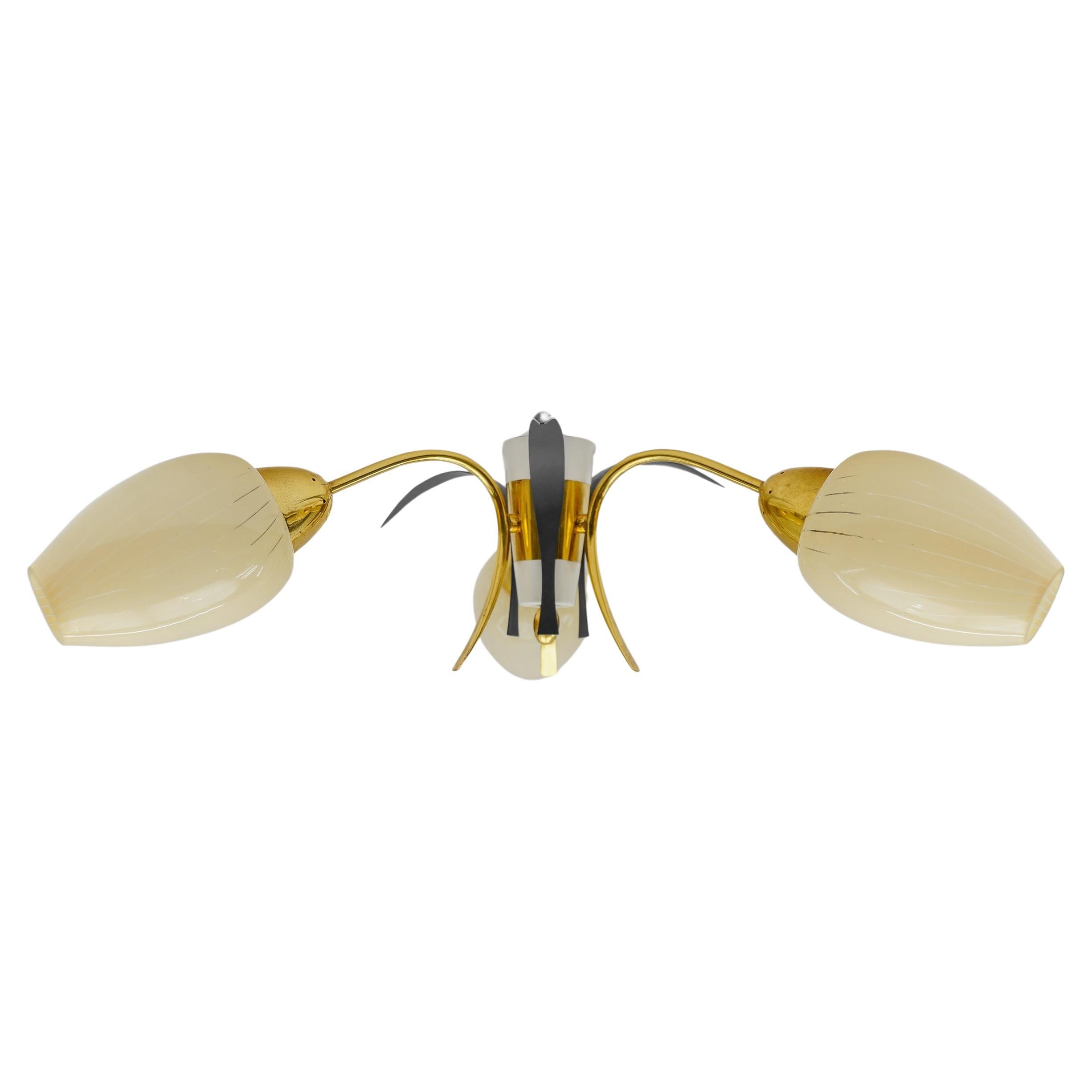 Lovely Mid-Century Modern 3-Armed Brass Sputnik Lamp, 1950s Italy
