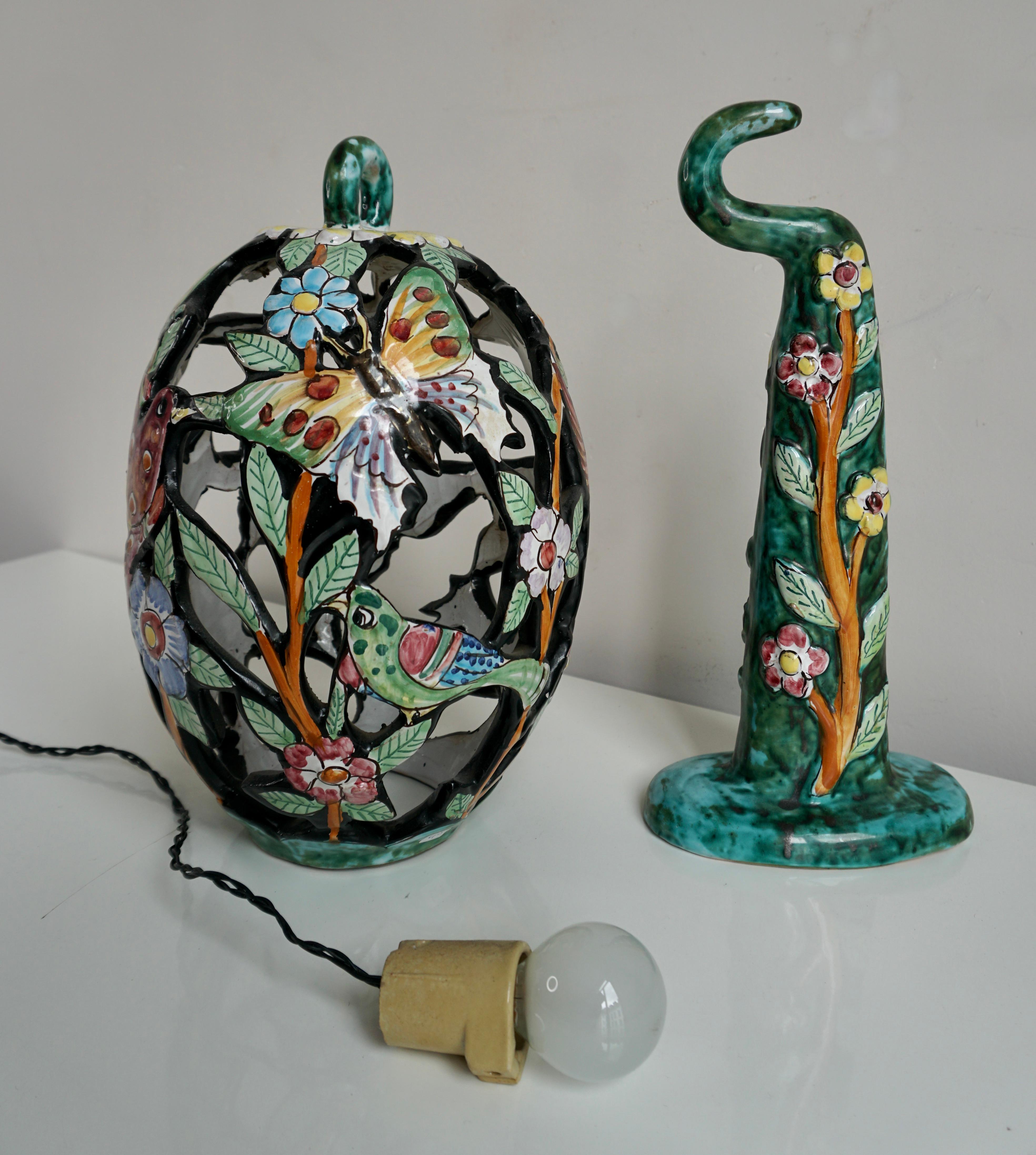 Lovely Mid-Century Modern Bird Cage Wall Light with Butterfly Birds and Flowers For Sale 3