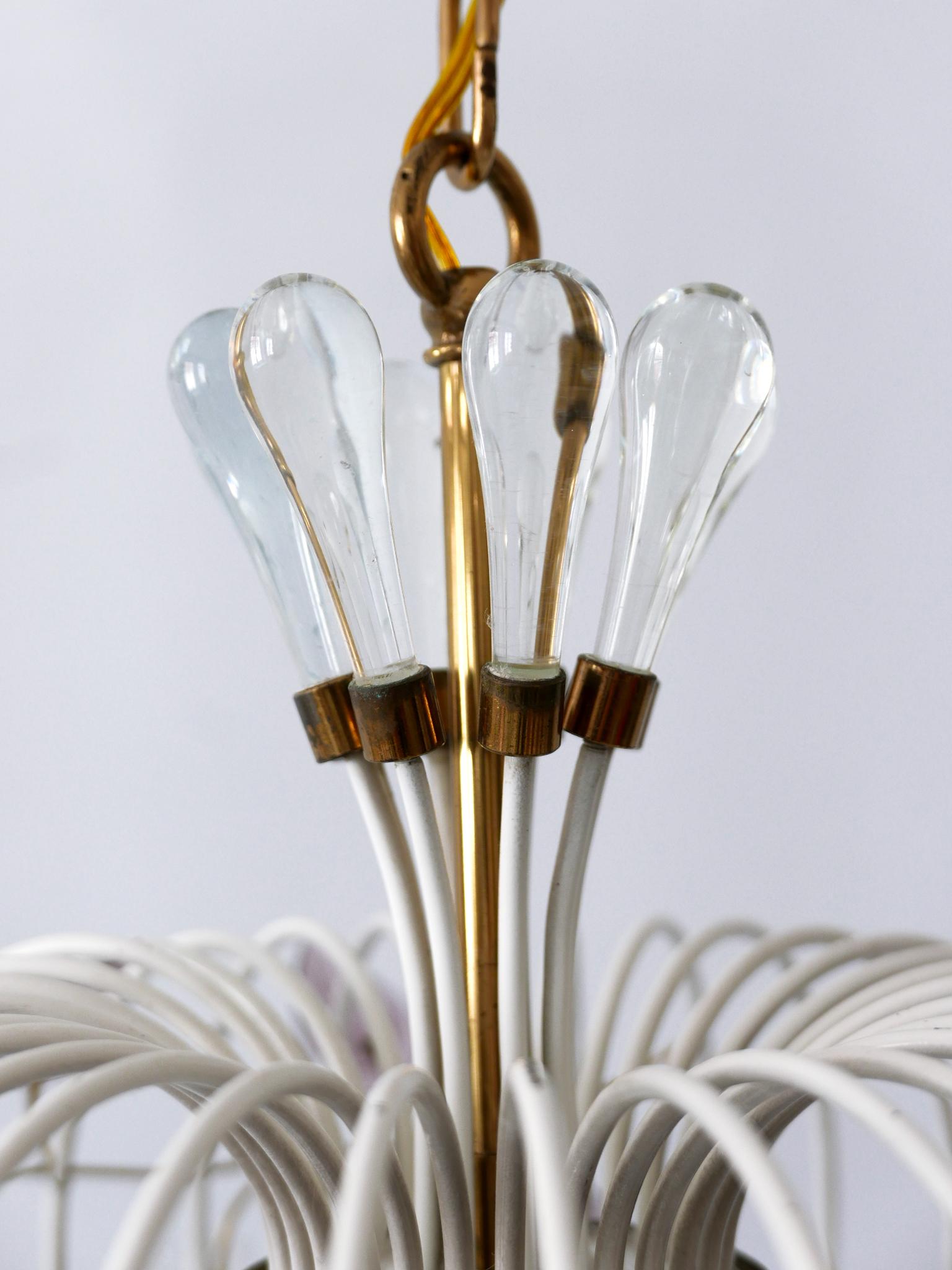 Lovely Mid-Century Modern Birdcage Pendant Lamp or Chandelier Germany 1950s For Sale 11