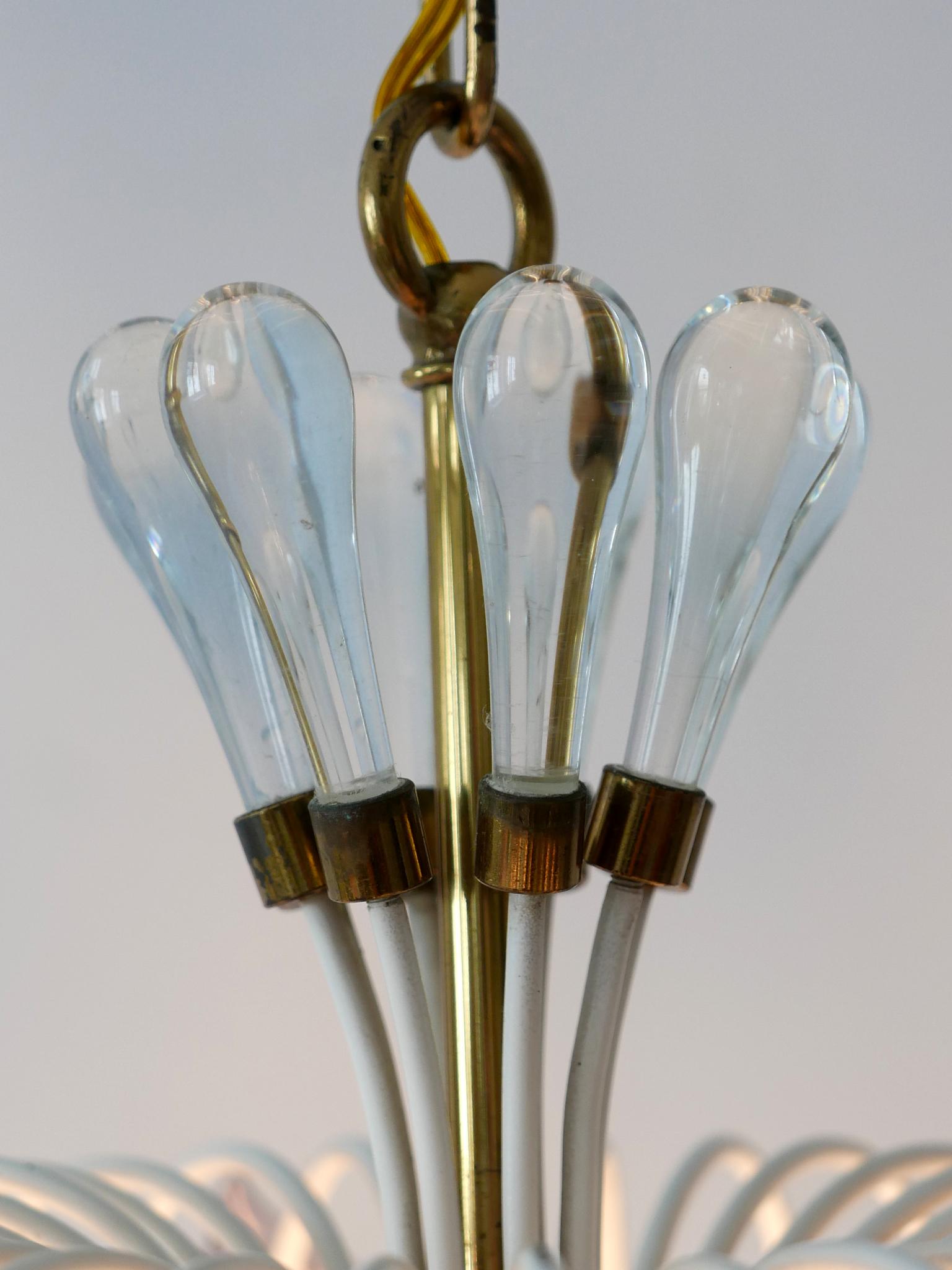 Jolie lampe à suspension ou lustre à cage à oiseaux mi-siècle moderne, Allemagne, années 1950 en vente 11