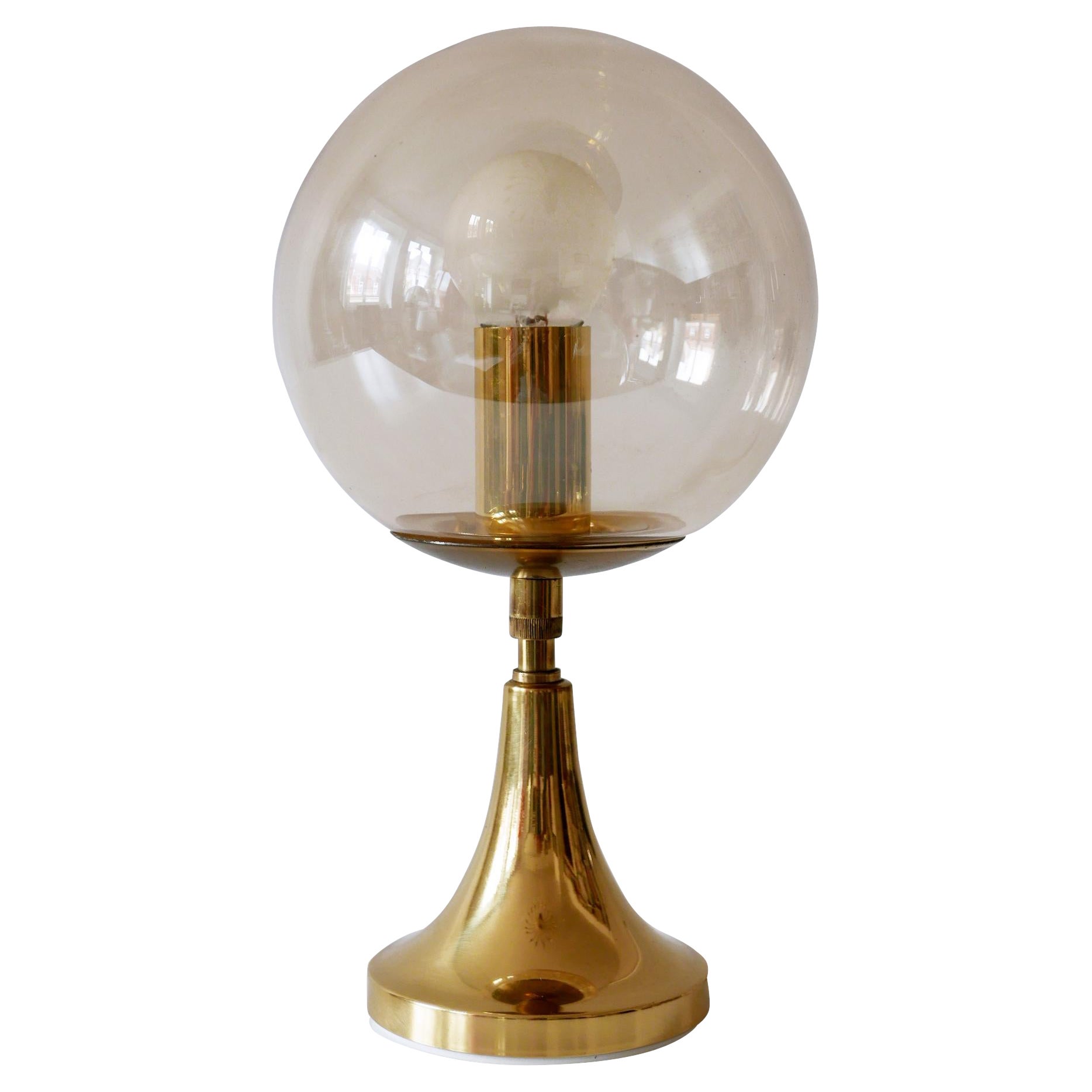 Lampada da tavolo in ottone di Sölken Leuchten, Germania, 1960