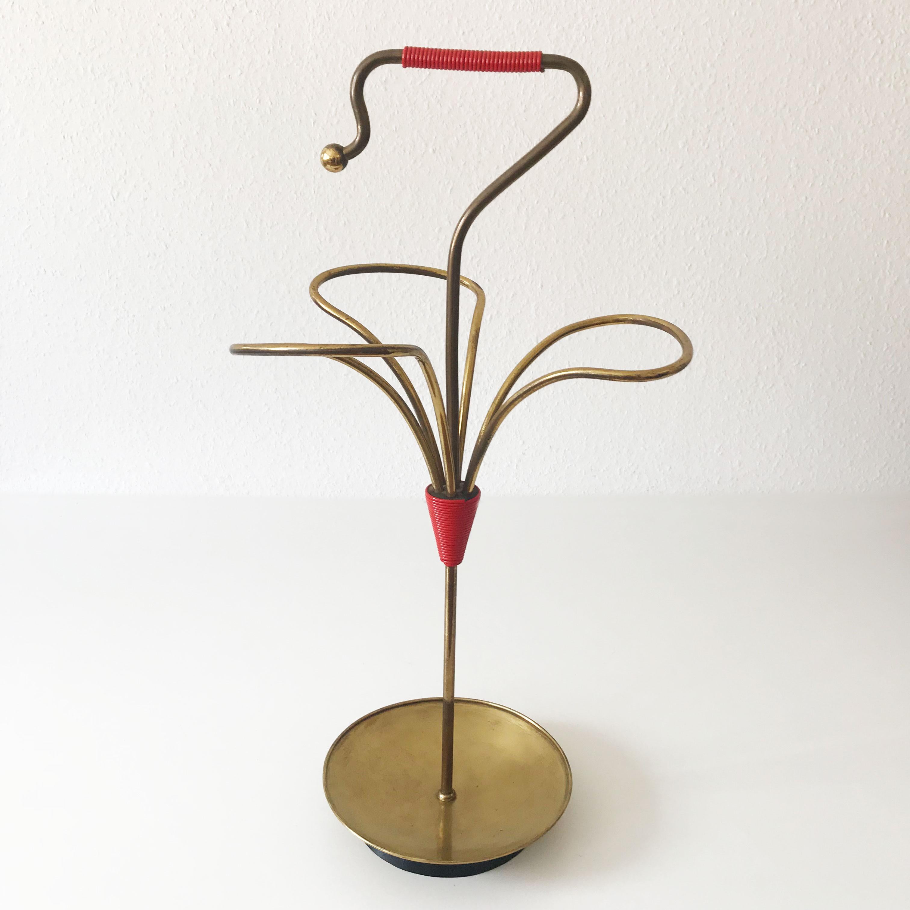 Lovely Mid-Century Modern Brass Umbrella Stand, 1950s, Austria For Sale 5