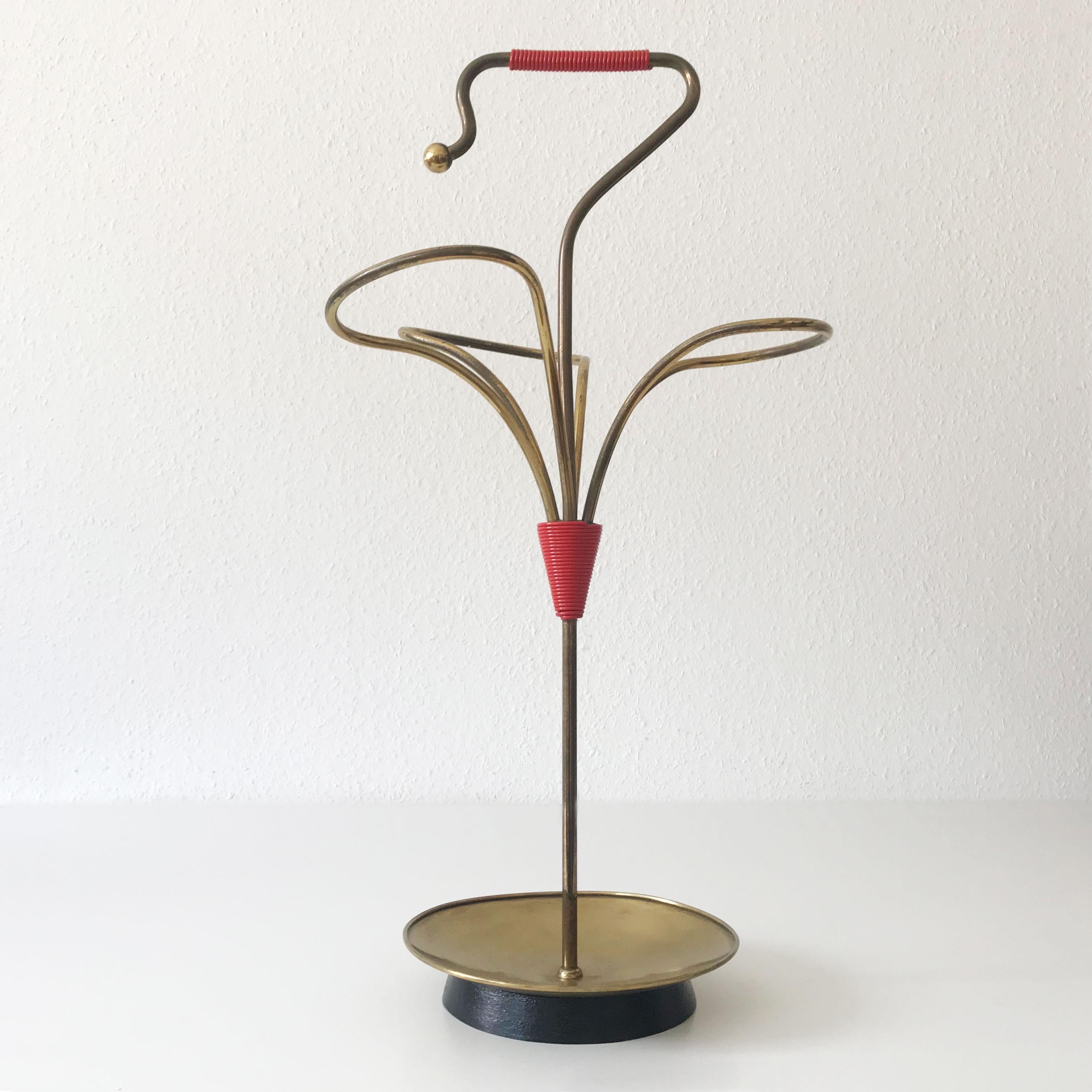 Cast Lovely Mid-Century Modern Brass Umbrella Stand, 1950s, Austria For Sale