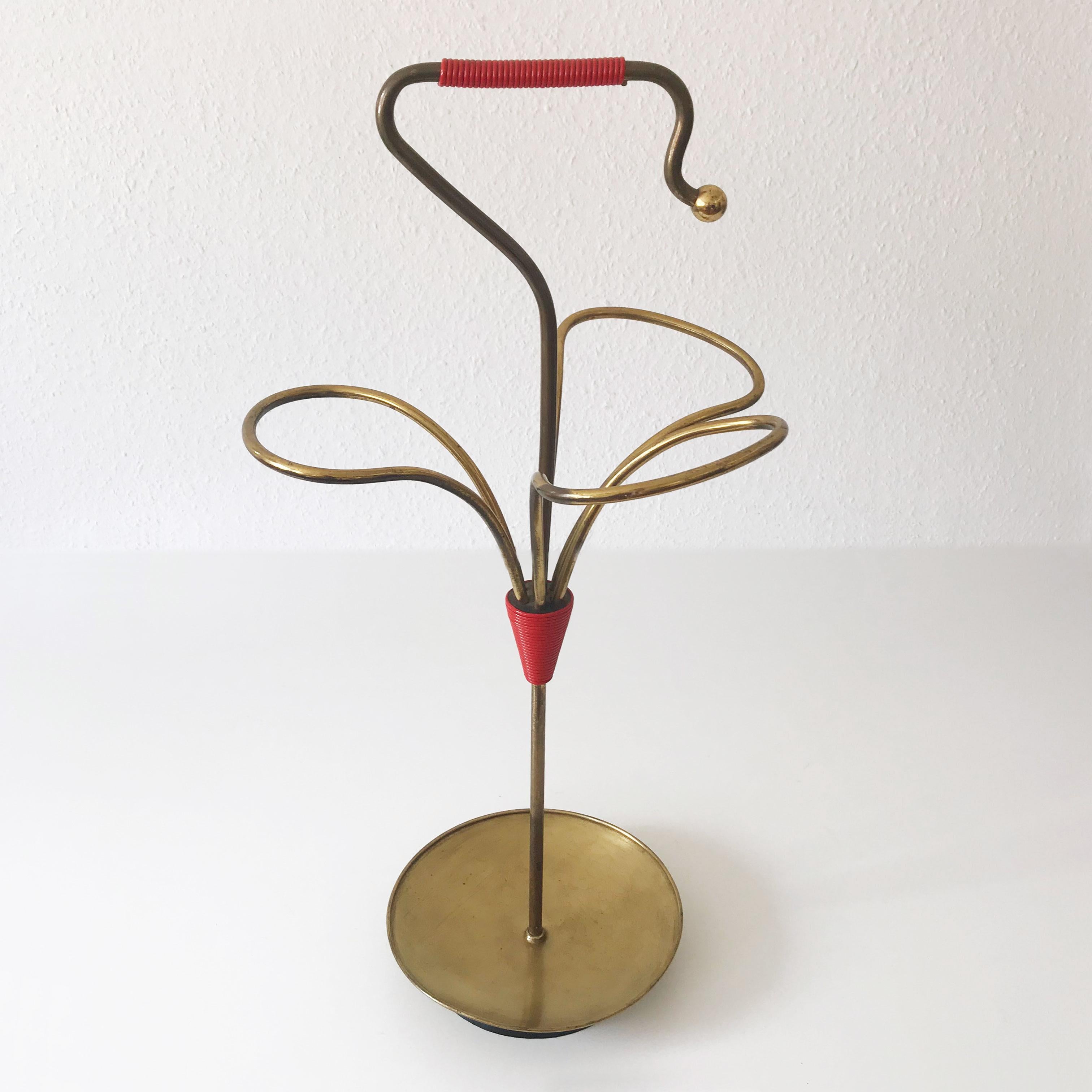 Mid-20th Century Lovely Mid-Century Modern Brass Umbrella Stand, 1950s, Austria For Sale