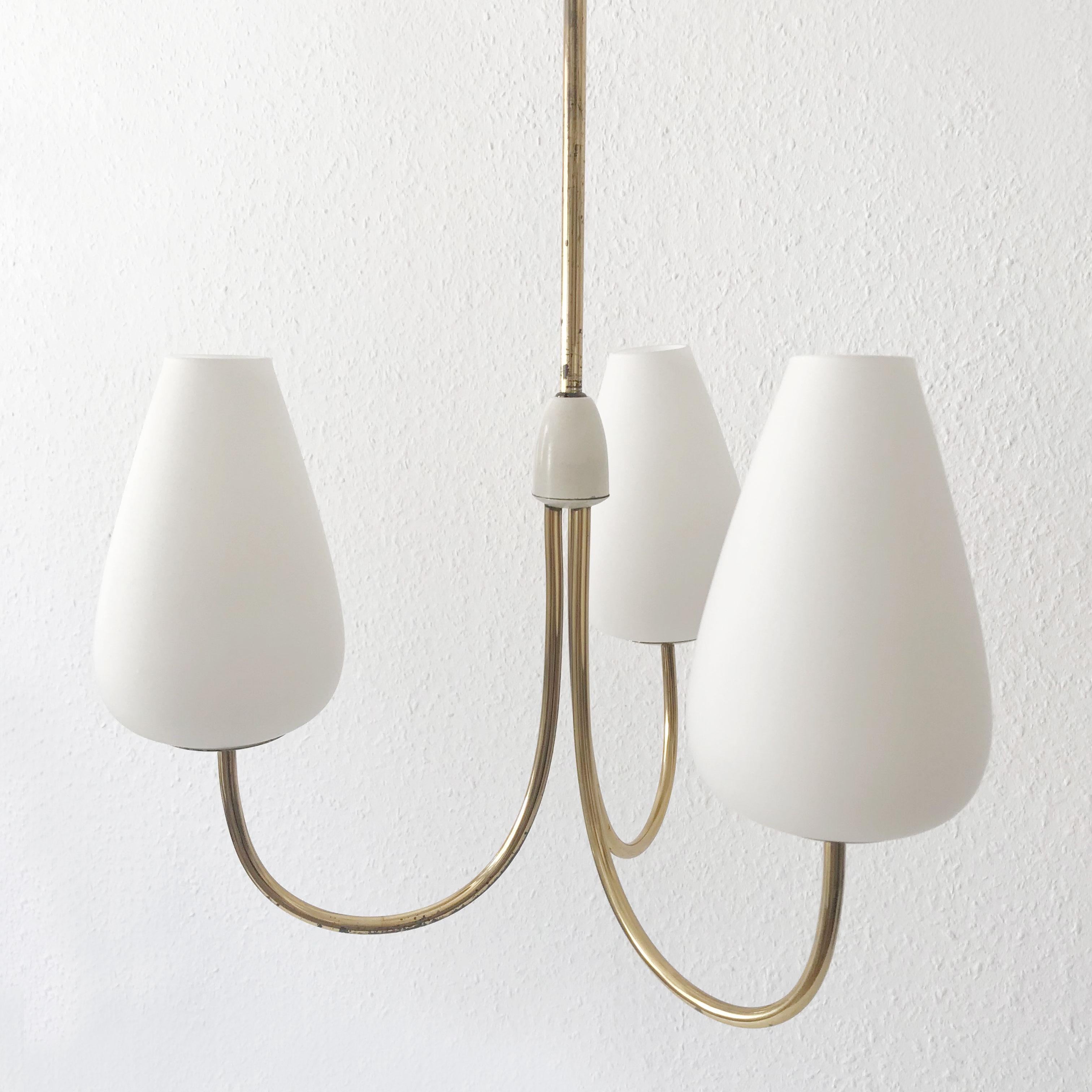 Brass Lovely Mid-Century Modern Chandelier or Pendant Lamp, 1950s, Germany