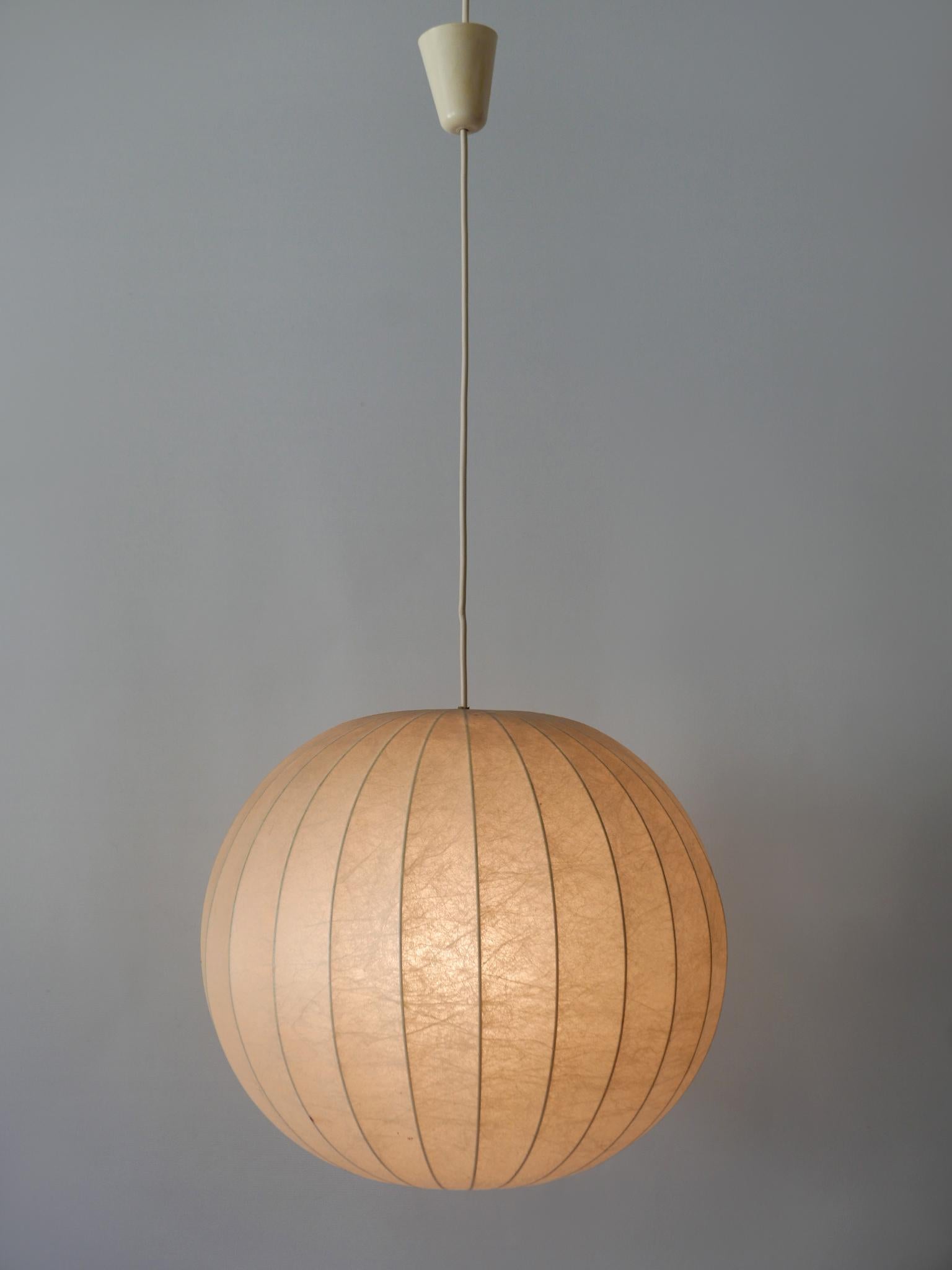 Lovely Mid-Century Modern Cocoon Pendant Lamp or Hanging Light Germany 1960s In Good Condition In Munich, DE