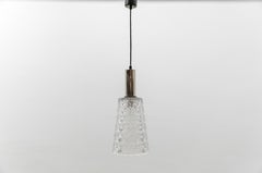 Lovely Mid Century Modern Crystal Glass Pendant Lamp by ORREFORS