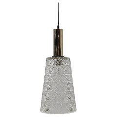 Jolie lampe suspendue en cristal moderne du milieu du siècle dernier par ORREFORS