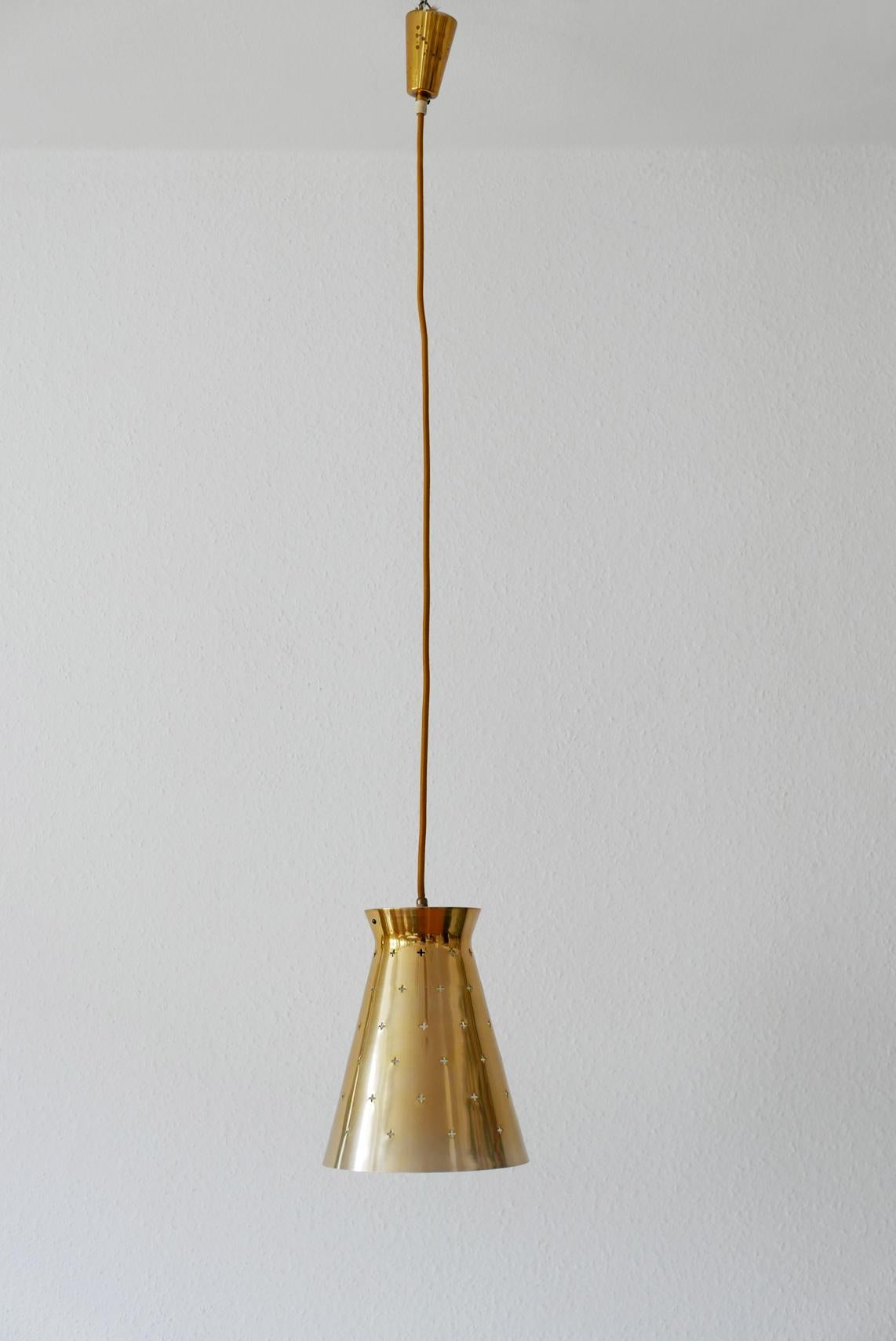 Anodized Lovely Mid-Century Modern Diabolo Pendant Lamp by Hillebrand, 1950s, Germany For Sale