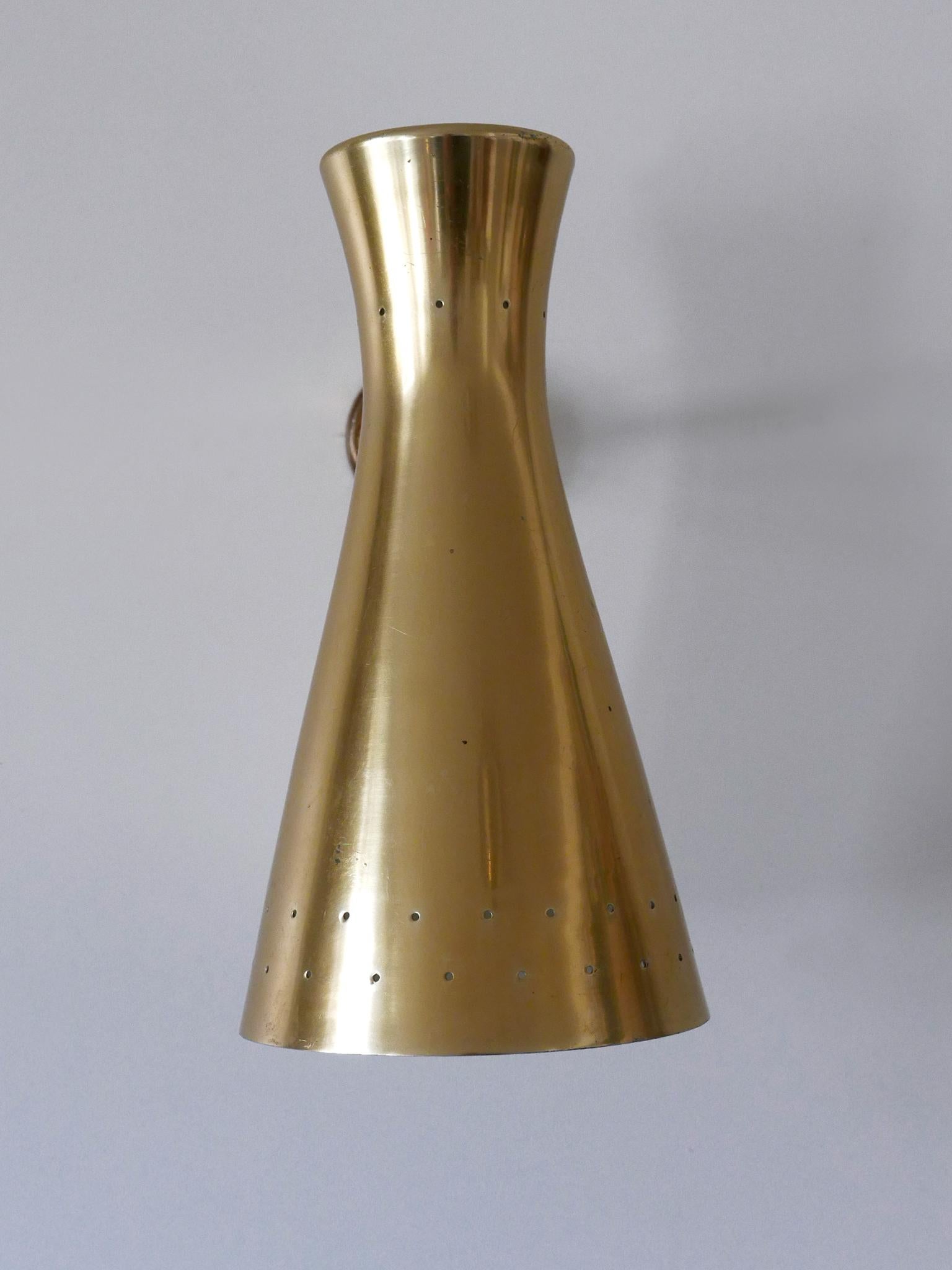 Anodized Lovely Mid Century Modern Diabolo Wall Lamp or Sconce Germany 1950s For Sale