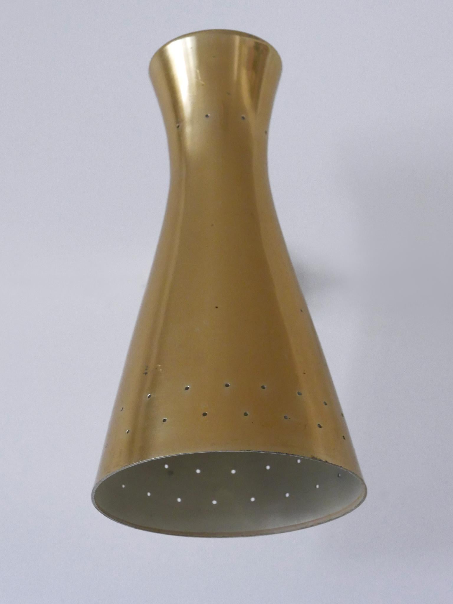 Aluminum Lovely Mid Century Modern Diabolo Wall Lamp or Sconce Germany 1950s For Sale