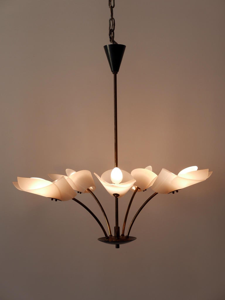 Lovely Mid-Century Modern Fived-Armed Chandelier or Pendant Lamp ...