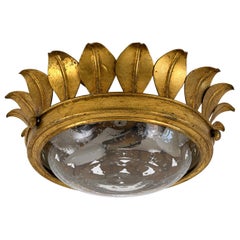 Lovely Mid Century Modern Flush Mount or Sconce Crown Germany 1970s