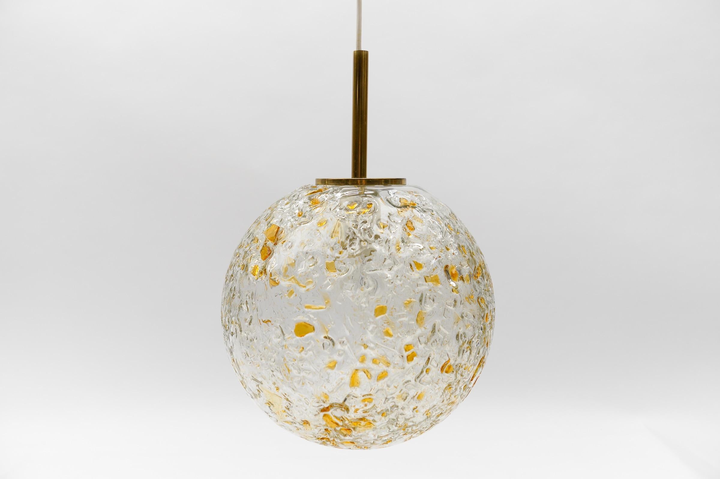 Mid-20th Century Lovely Mid-Century Modern Glass Ball Pendant Lamp by Doria, 1960s Germany For Sale