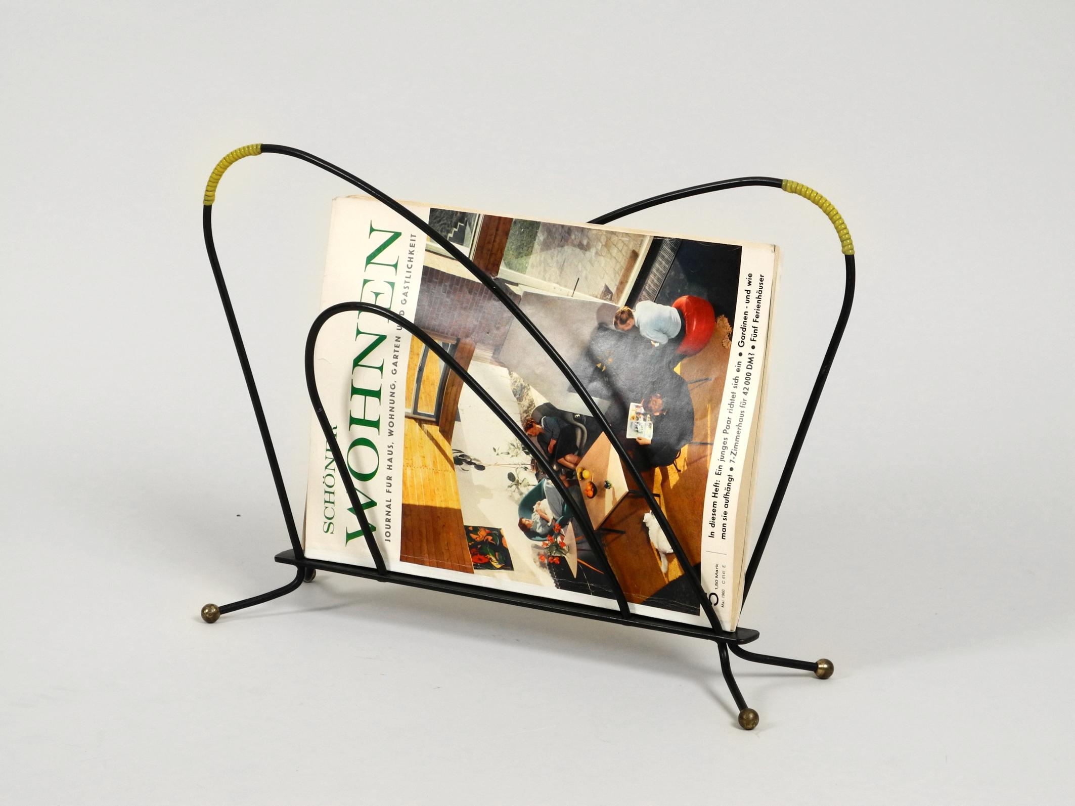 Lovely Mid-Century Modern Newspaper and Magazine Rack Made of Metal 5