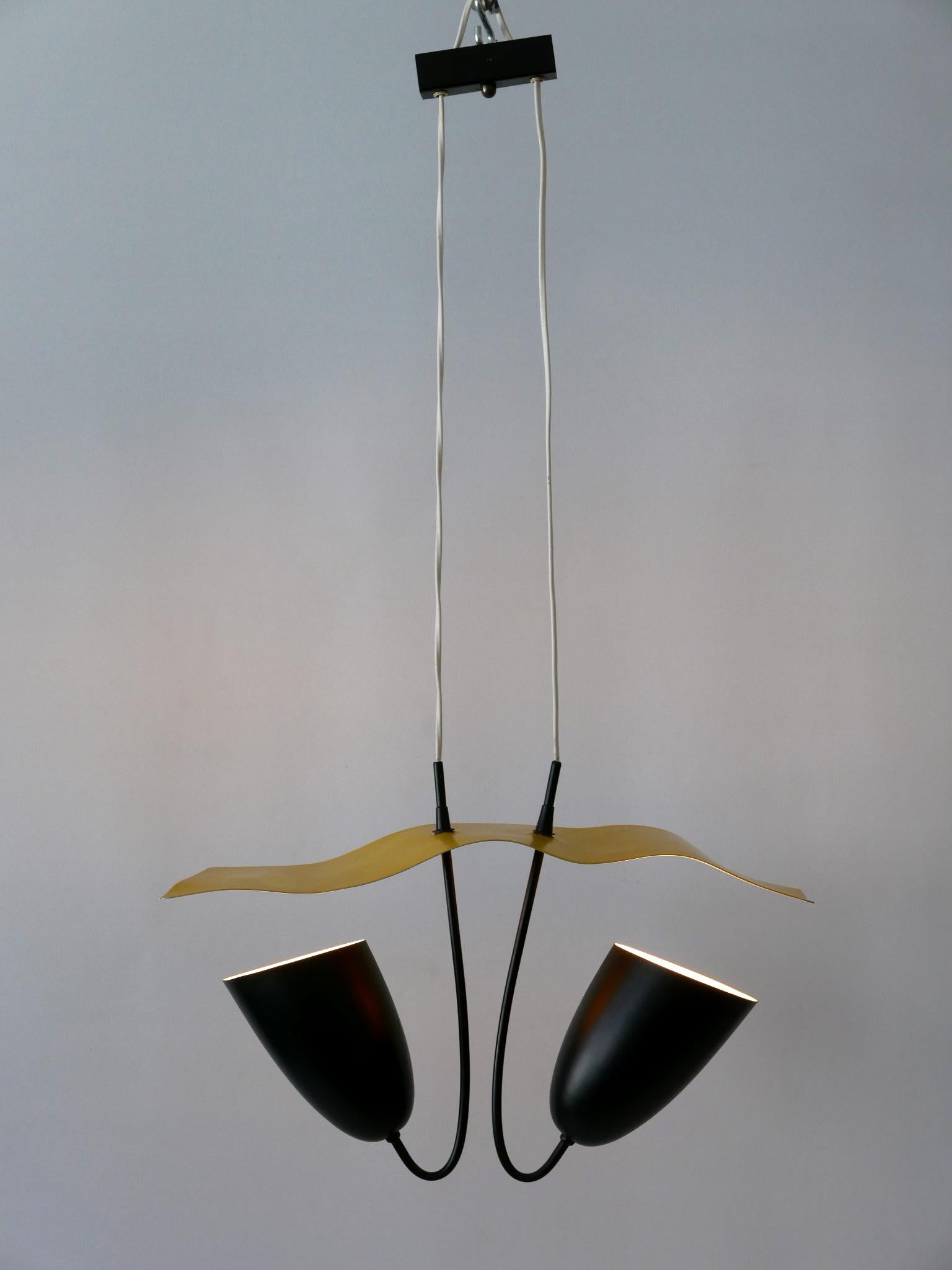 Graziosa lampada a sospensione o luce a sospensione della modernità di metà secolo, Germania, anni '60 in vendita 6