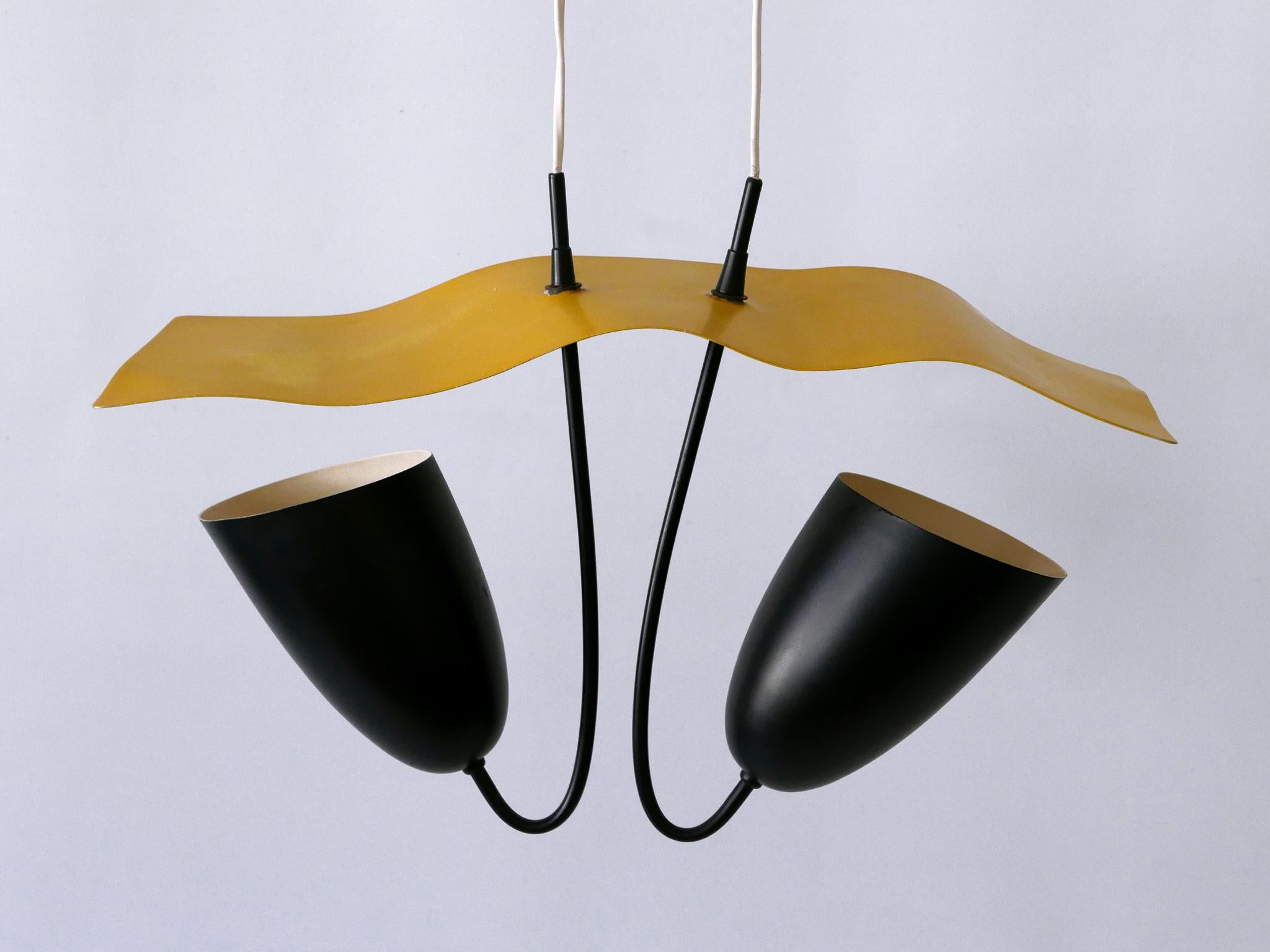 Graziosa lampada a sospensione o luce a sospensione della modernità di metà secolo, Germania, anni '60 in vendita 8