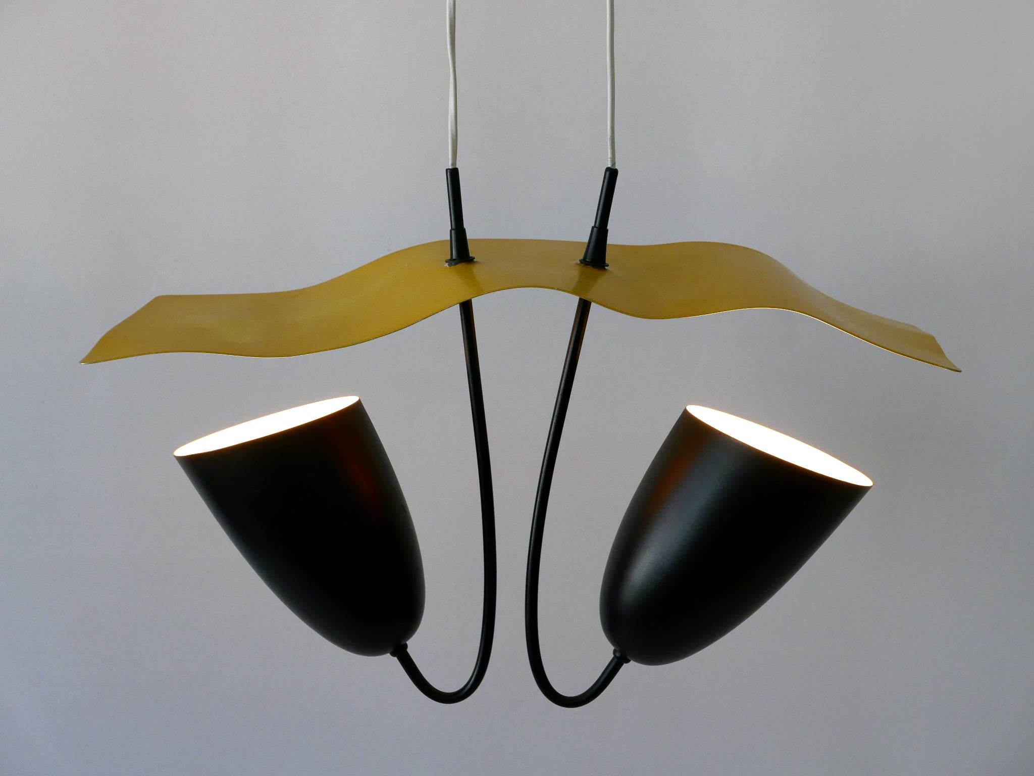 Graziosa lampada a sospensione o luce a sospensione della modernità di metà secolo, Germania, anni '60 in vendita 9