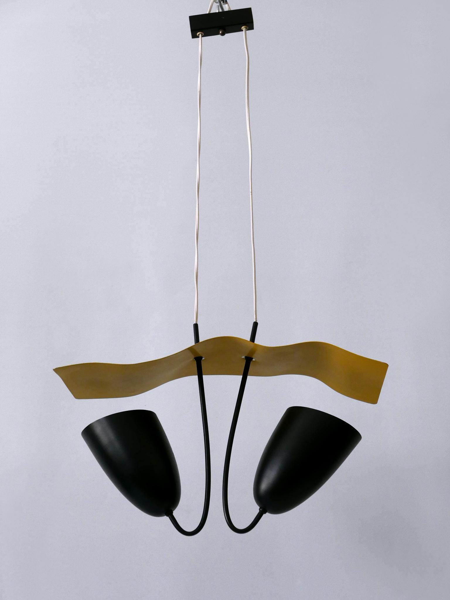 Mid-Century moderno Graziosa lampada a sospensione o luce a sospensione della modernità di metà secolo, Germania, anni '60 in vendita