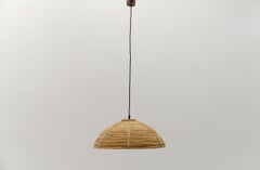 Lovely Mid-Century Modern Pendant Light made in Rattan, 1960s Italy
