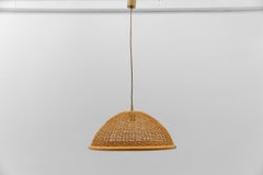Lovely Mid-Century Modern Rattan Wicker Pendant Light, 1960s Italy
