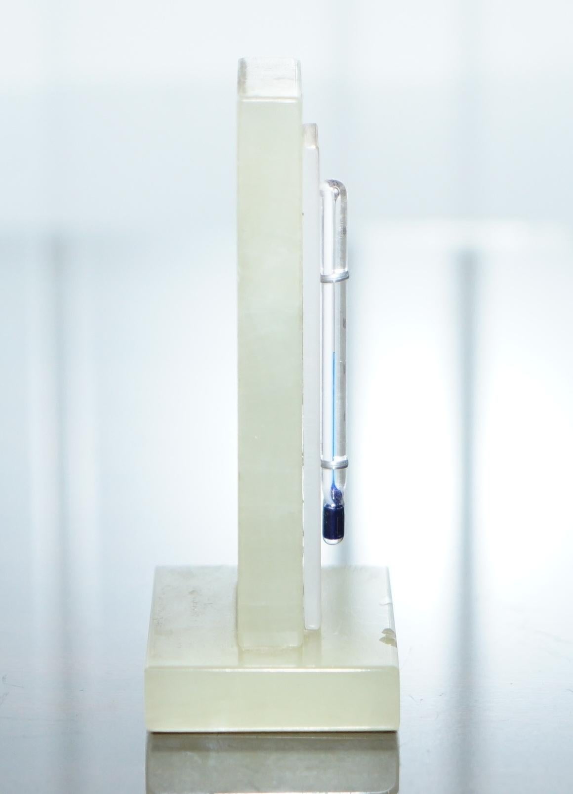 Schöne Mid-Century Modern SB Onyx Barometer Shortland Braun Hergestellt in England (Modernistisch) im Angebot