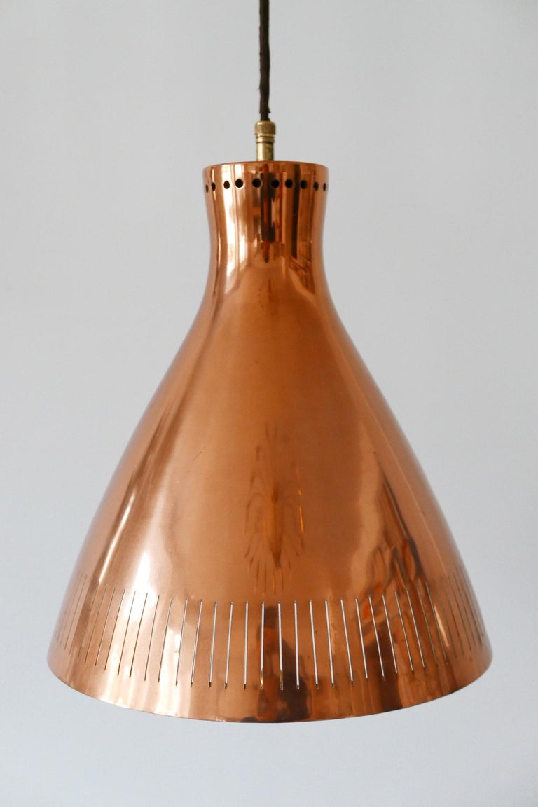Mid-Century Modern Copper Pendant Lamp by Vereinigte Werkstätten 1960s  Germany For Sale at 1stDibs