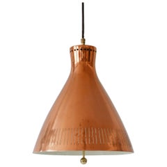 Vintage Mid-Century Modern Copper Pendant Lamp by Vereinigte Werkstätten 1960s Germany