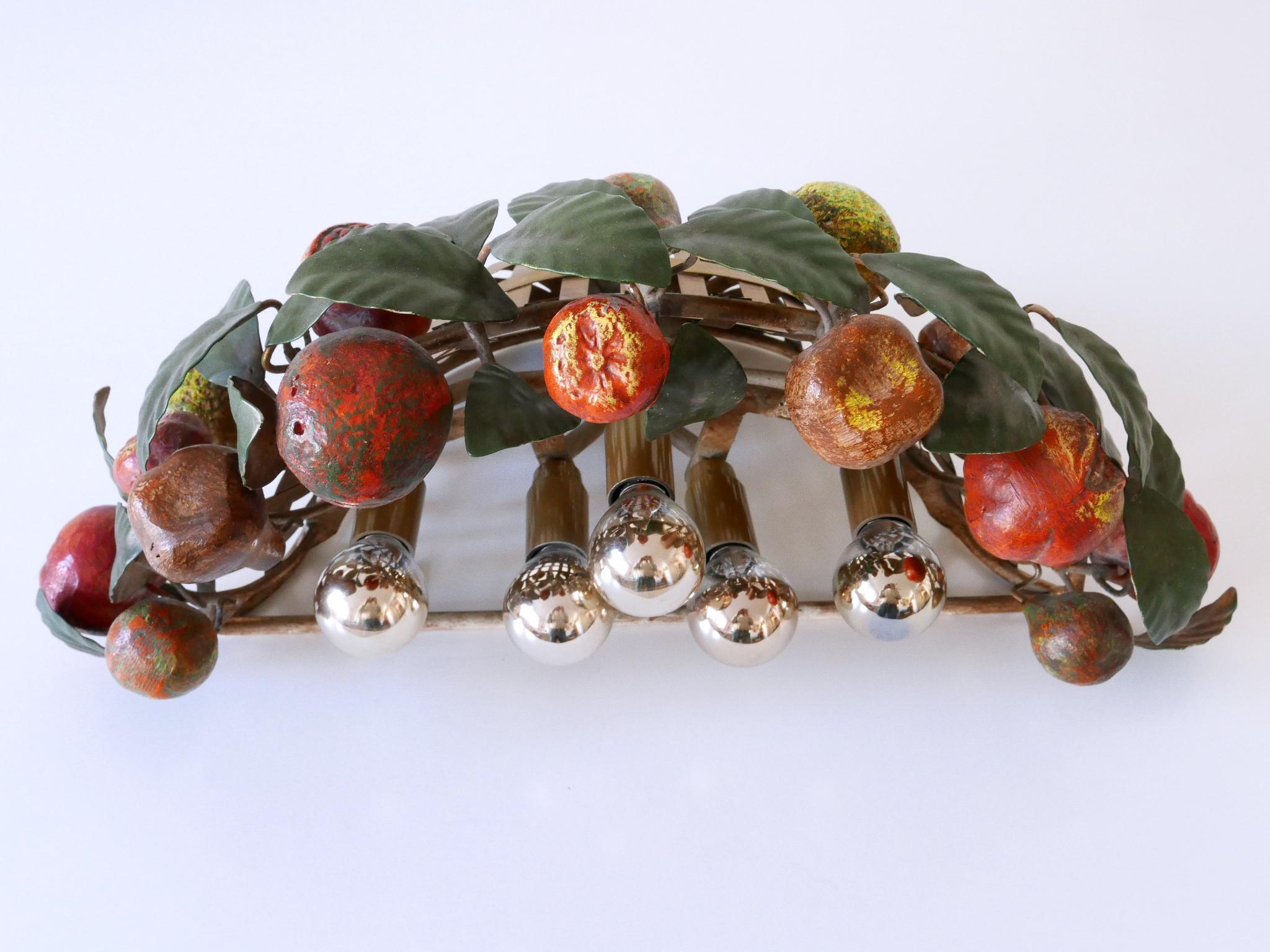 Lovely Mid-Century Modern Sconce Fruit Basket by Lucienne Monique Italy, 1960s For Sale 7