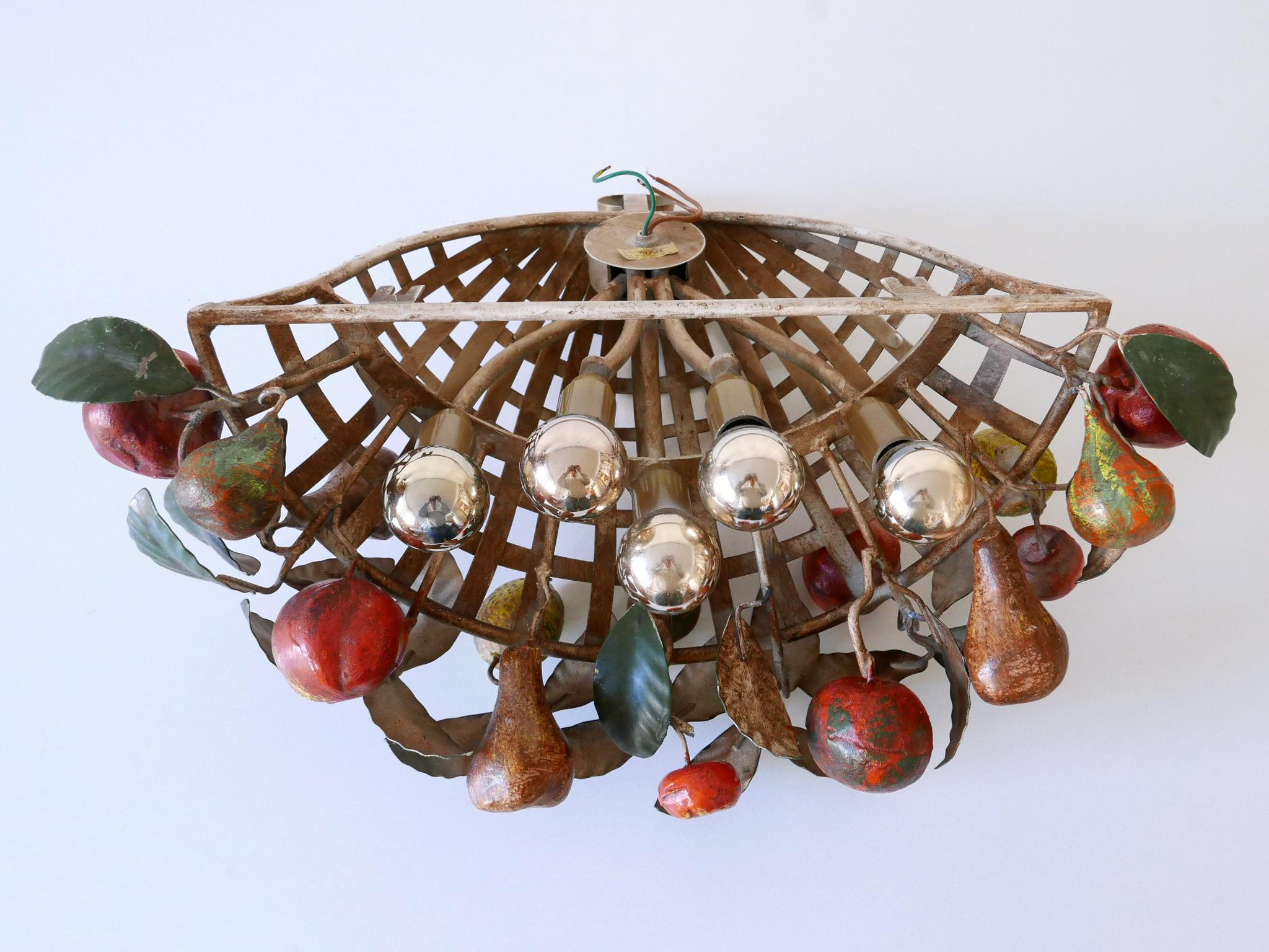 Lovely Mid-Century Modern Sconce Fruit Basket by Lucienne Monique Italy, 1960s For Sale 10