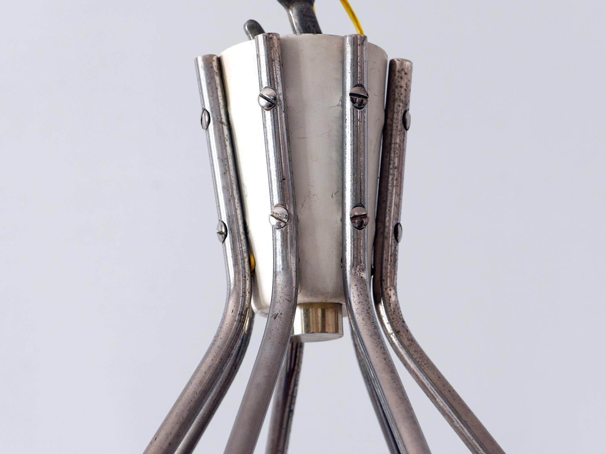 Lovely Mid-Century Modern Seven-Armed Chandelier or Pendant Lamp Germany 1950s For Sale 12
