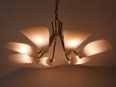 Lovely Mid-Century Modern Seven-Armed Chandelier or Pendant Lamp Germany 1950s