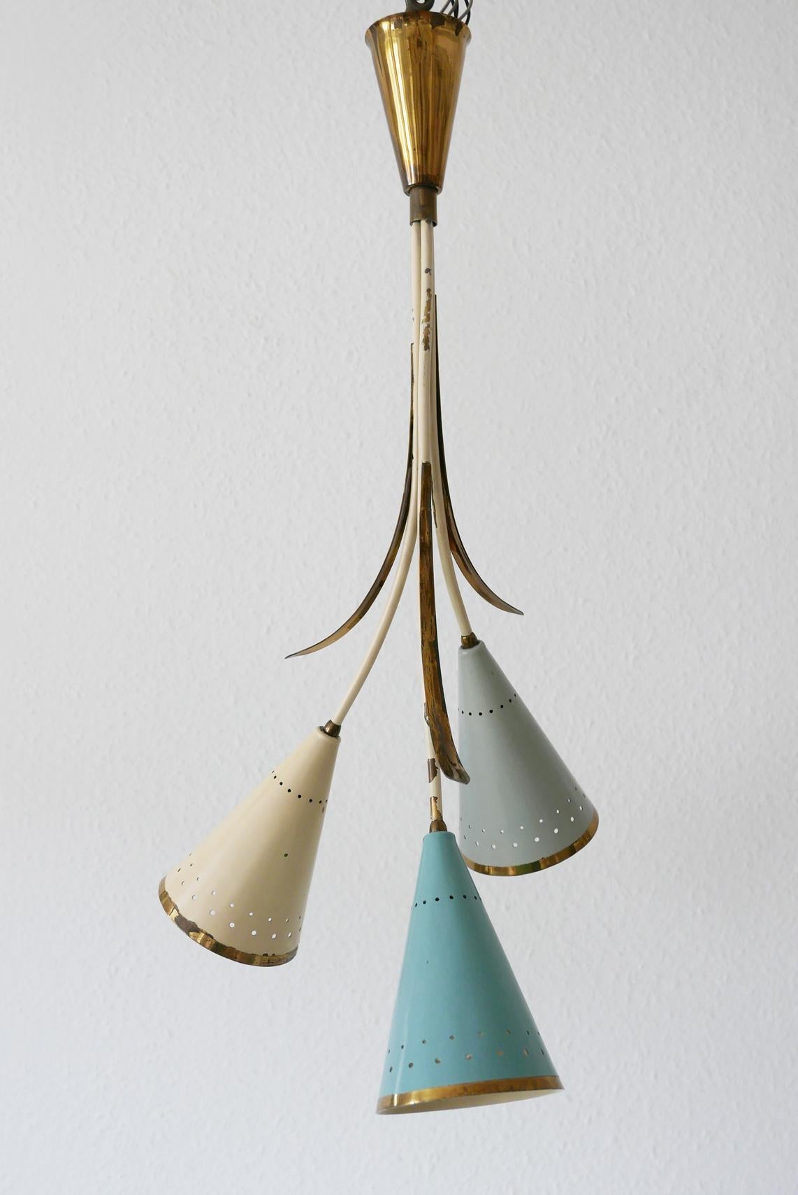 Lovely Mid-Century Modern Sputnik Chandelier or Pendant Lamp, 1950s, Germany For Sale 4