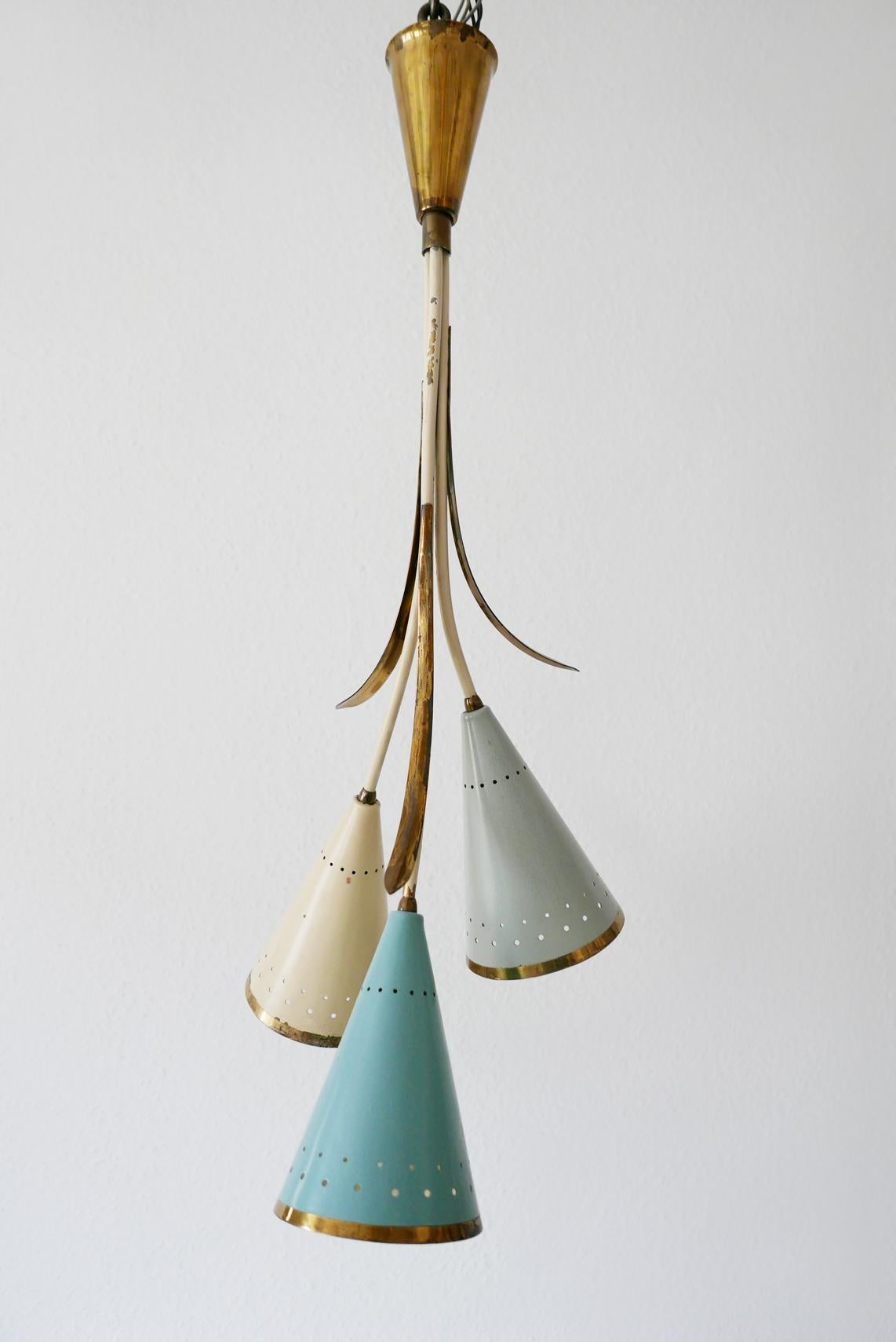 Lovely Mid-Century Modern Sputnik Chandelier or Pendant Lamp, 1950s, Germany For Sale 5