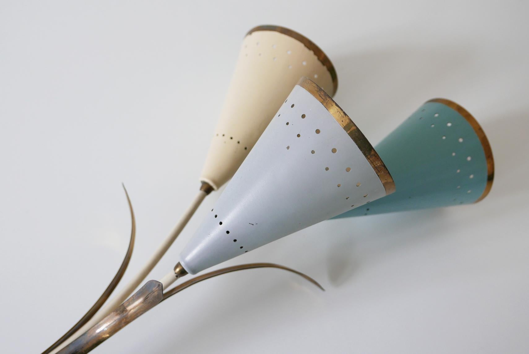 Ravissant lustre ou lampe à suspension Spoutnik moderne du milieu du siècle dernier, années 1950, Allemagne en vente 7