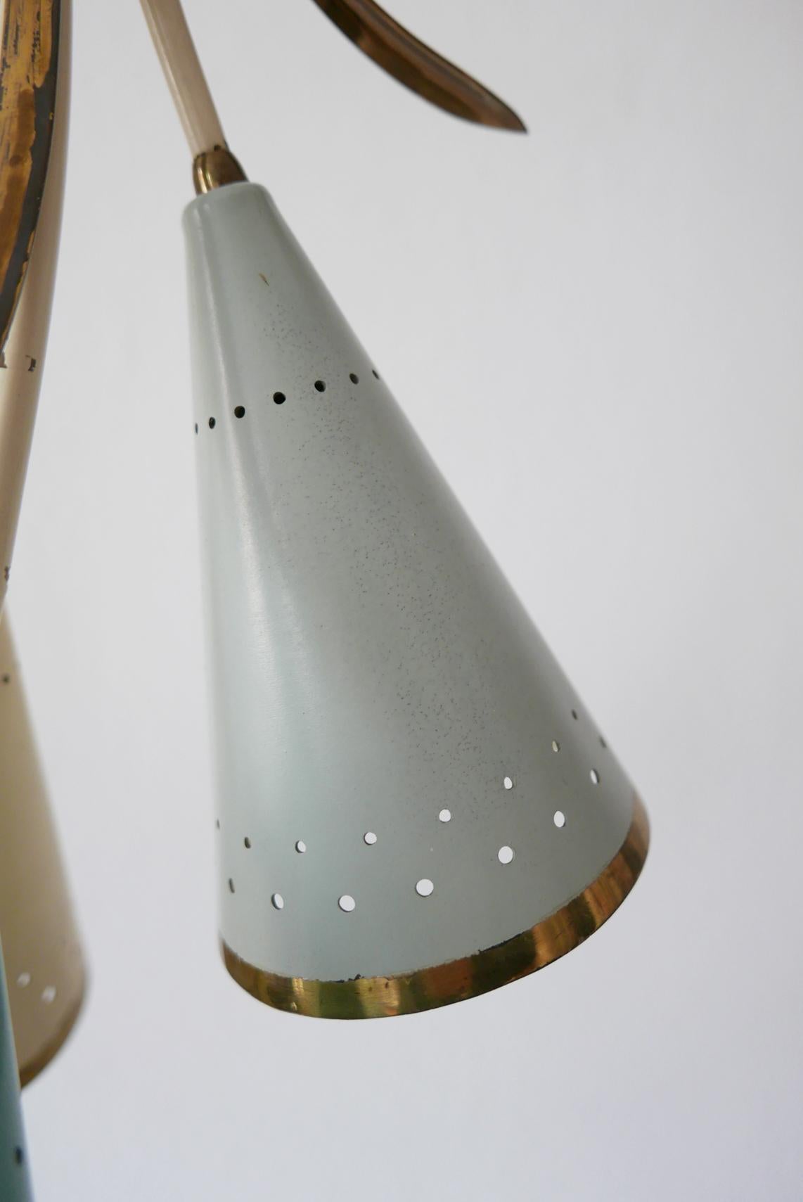 Ravissant lustre ou lampe à suspension Spoutnik moderne du milieu du siècle dernier, années 1950, Allemagne en vente 10