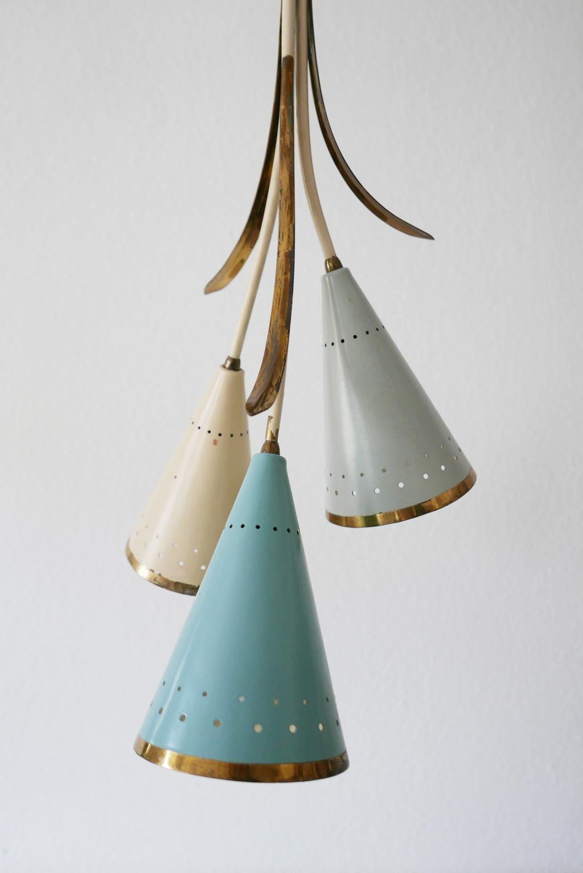 Lovely Mid-Century Modern Sputnik Chandelier or Pendant Lamp, 1950s, Germany In Good Condition For Sale In Munich, DE