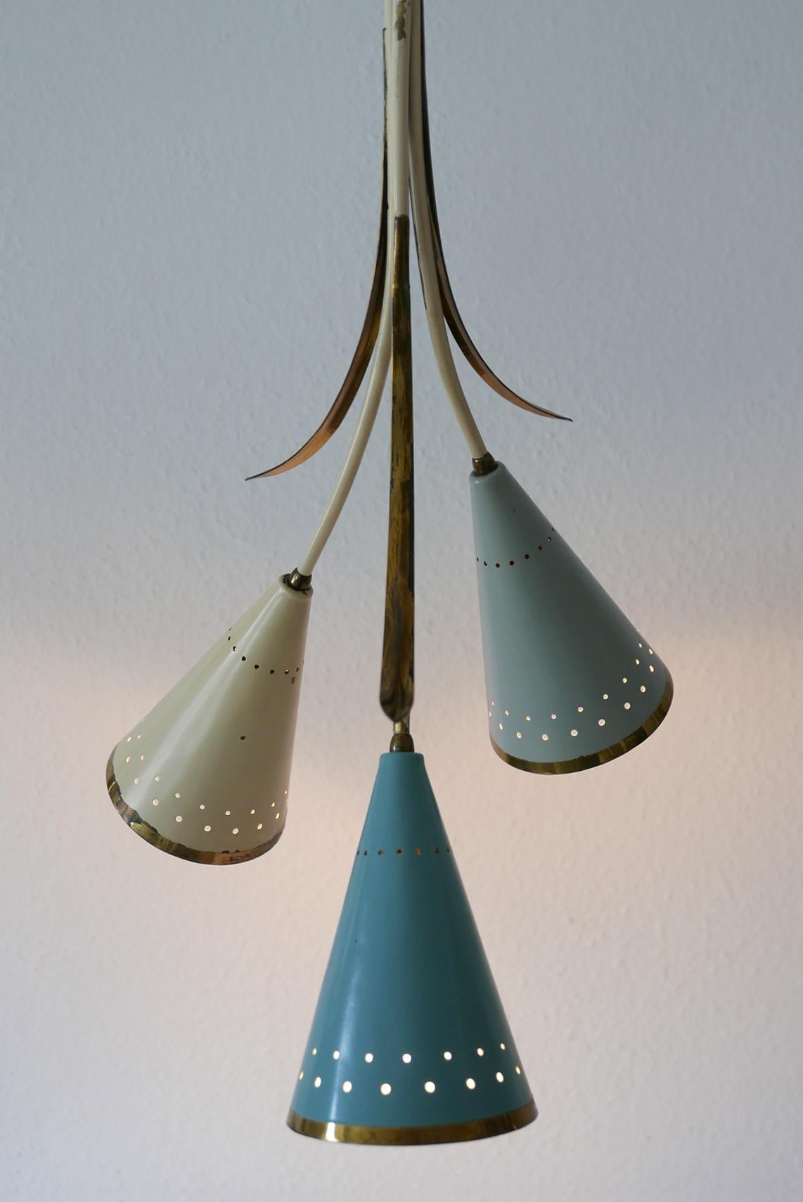 Ravissant lustre ou lampe à suspension Spoutnik moderne du milieu du siècle dernier, années 1950, Allemagne Bon état - En vente à Munich, DE