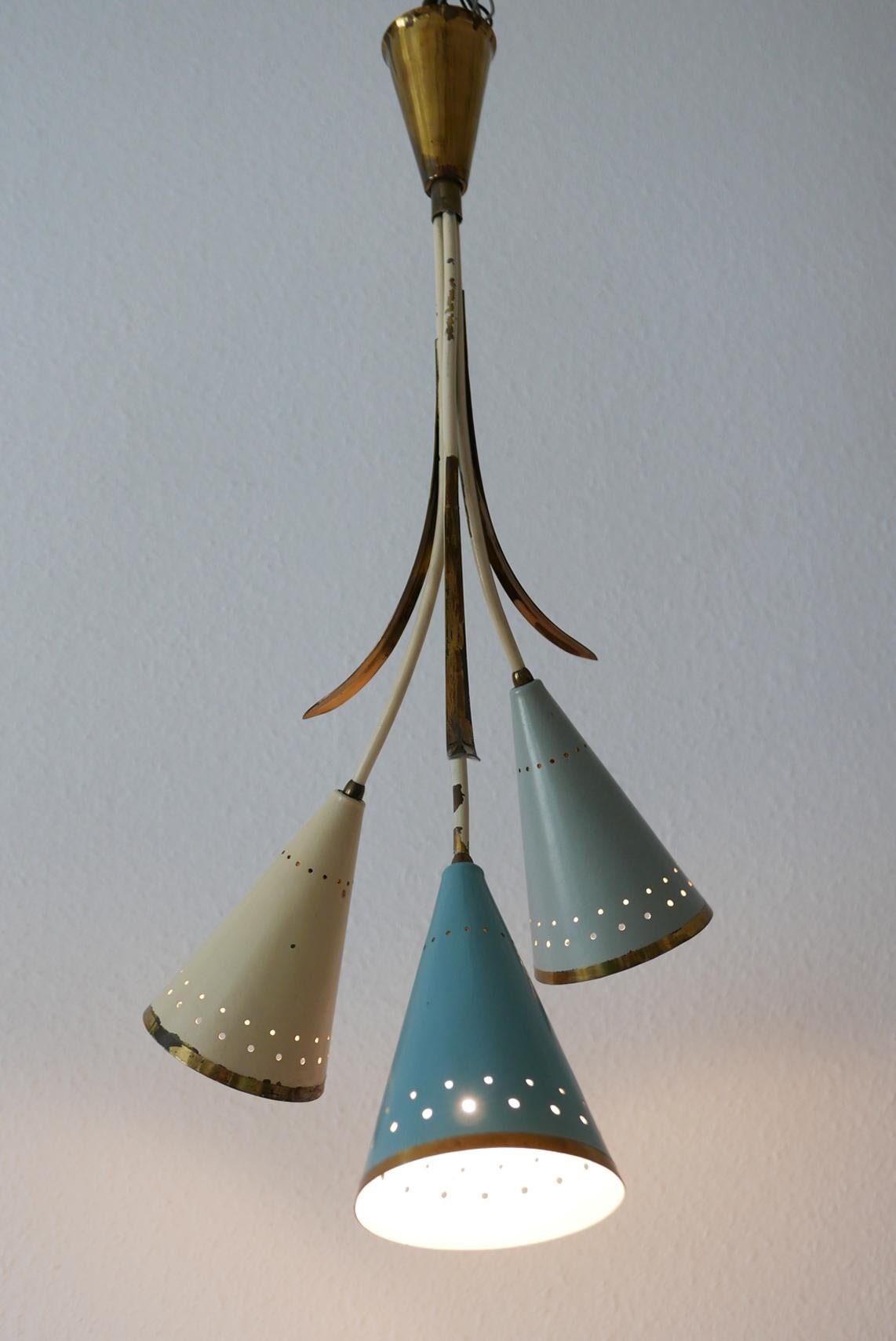 Lovely Mid-Century Modern Sputnik Chandelier or Pendant Lamp, 1950s, Germany For Sale 1