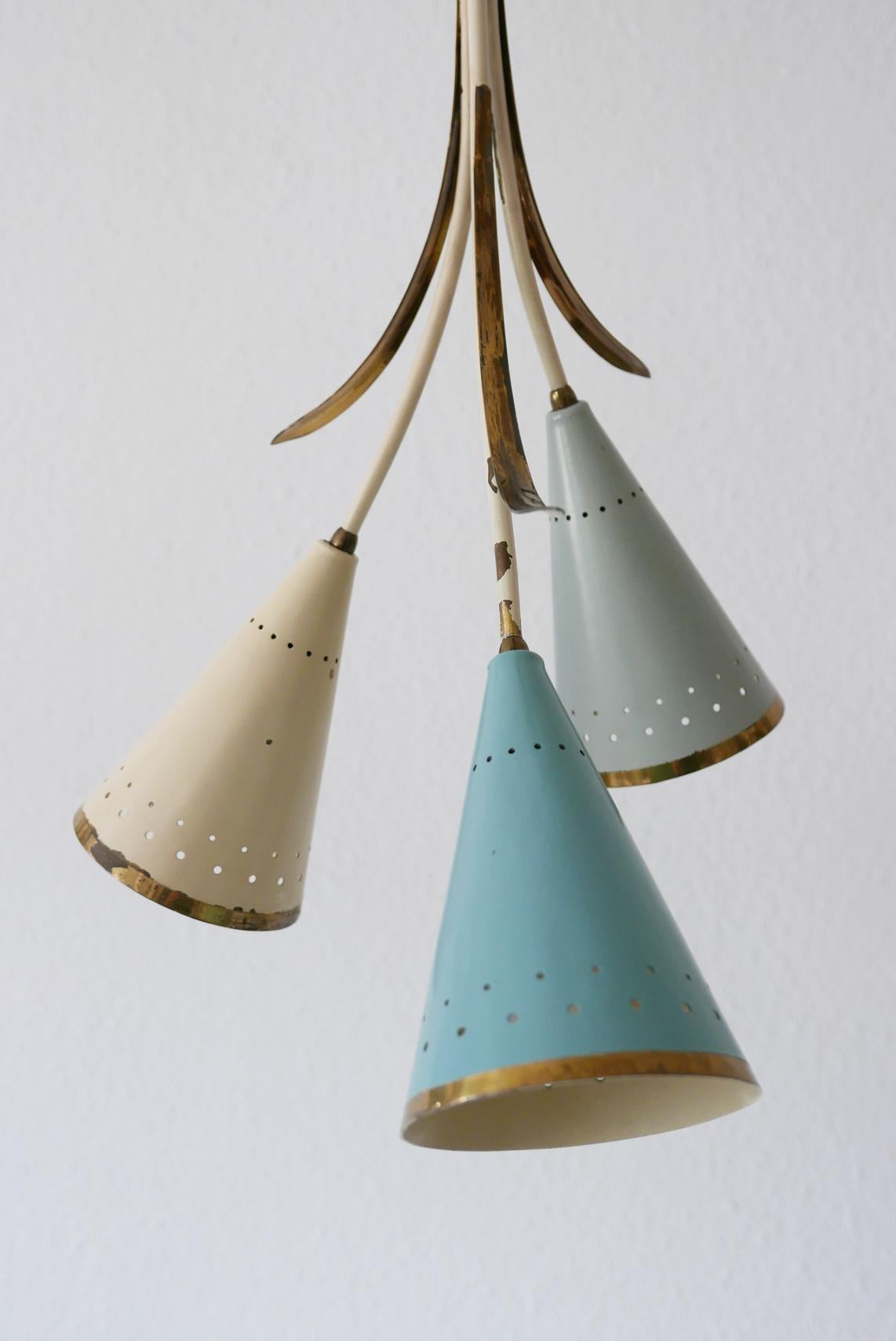 Lovely Mid-Century Modern Sputnik Chandelier or Pendant Lamp, 1950s, Germany For Sale 2