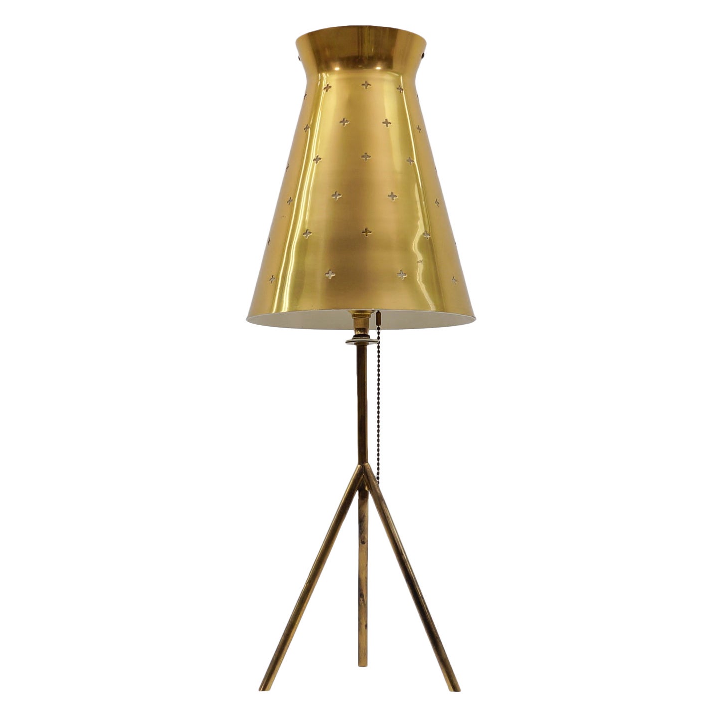 Charmante lampe de table en laiton de style moderne du milieu du siècle, années 1950 en vente