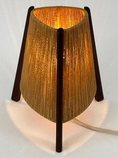 Lampe de chevet en teck et sisal Danemark 1960s
