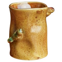 Vintage Lovely Mid Century Studio Pottery Vase with Birds 1960s