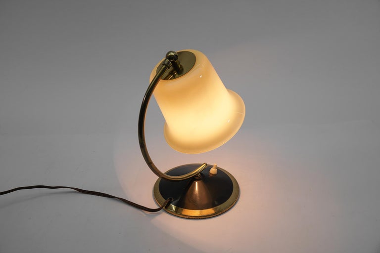 Lovely Midcentury Table Lampe Made in Glass and Brass, 1950s, Austria For  Sale at 1stDibs