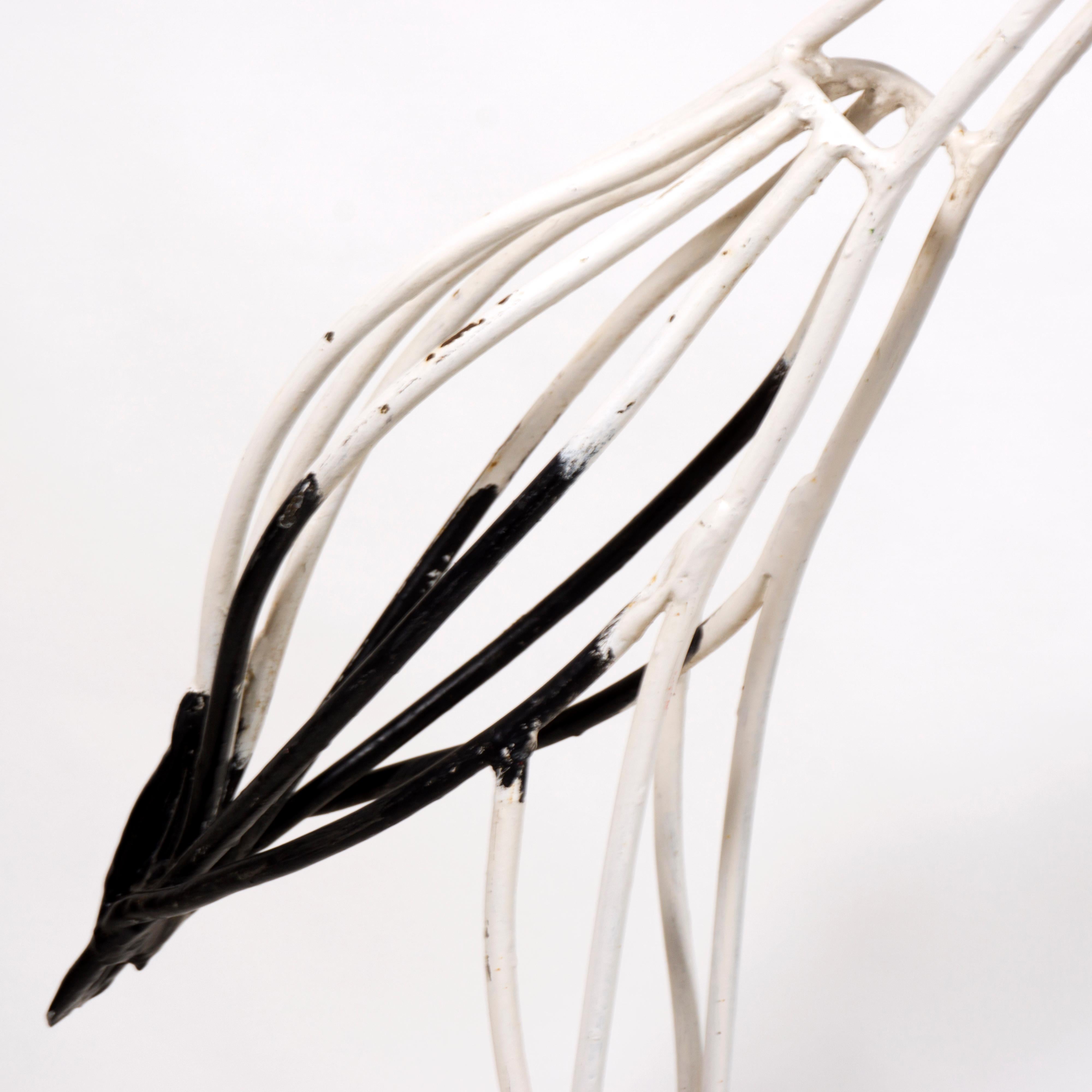 Lovely Midcentury Life-size Pair of 1950s Wrought Iron Stork Sculptures For Sale 3