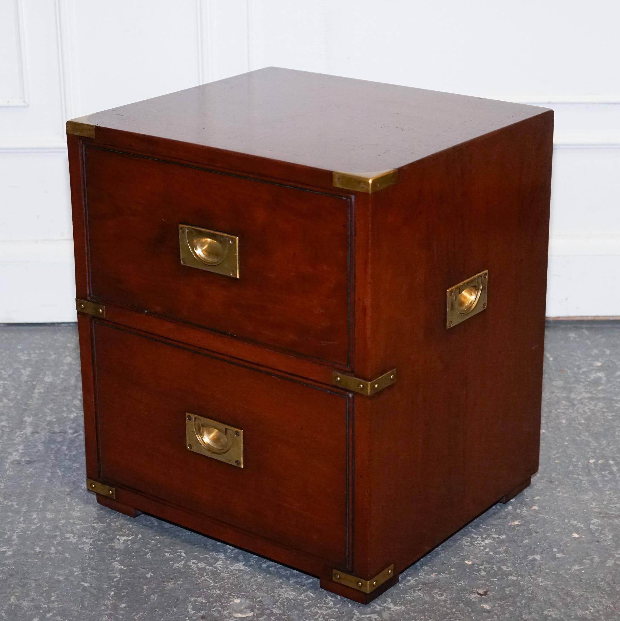 
Antiques of London



We are delighted to offer for sale this Lovely Military Campaign Bedside Nightstand.

 A Harrods Kennedy piece embodies both practicality and elegance. Made by Kennedy and sold exclusively in Harrods, it signifies a