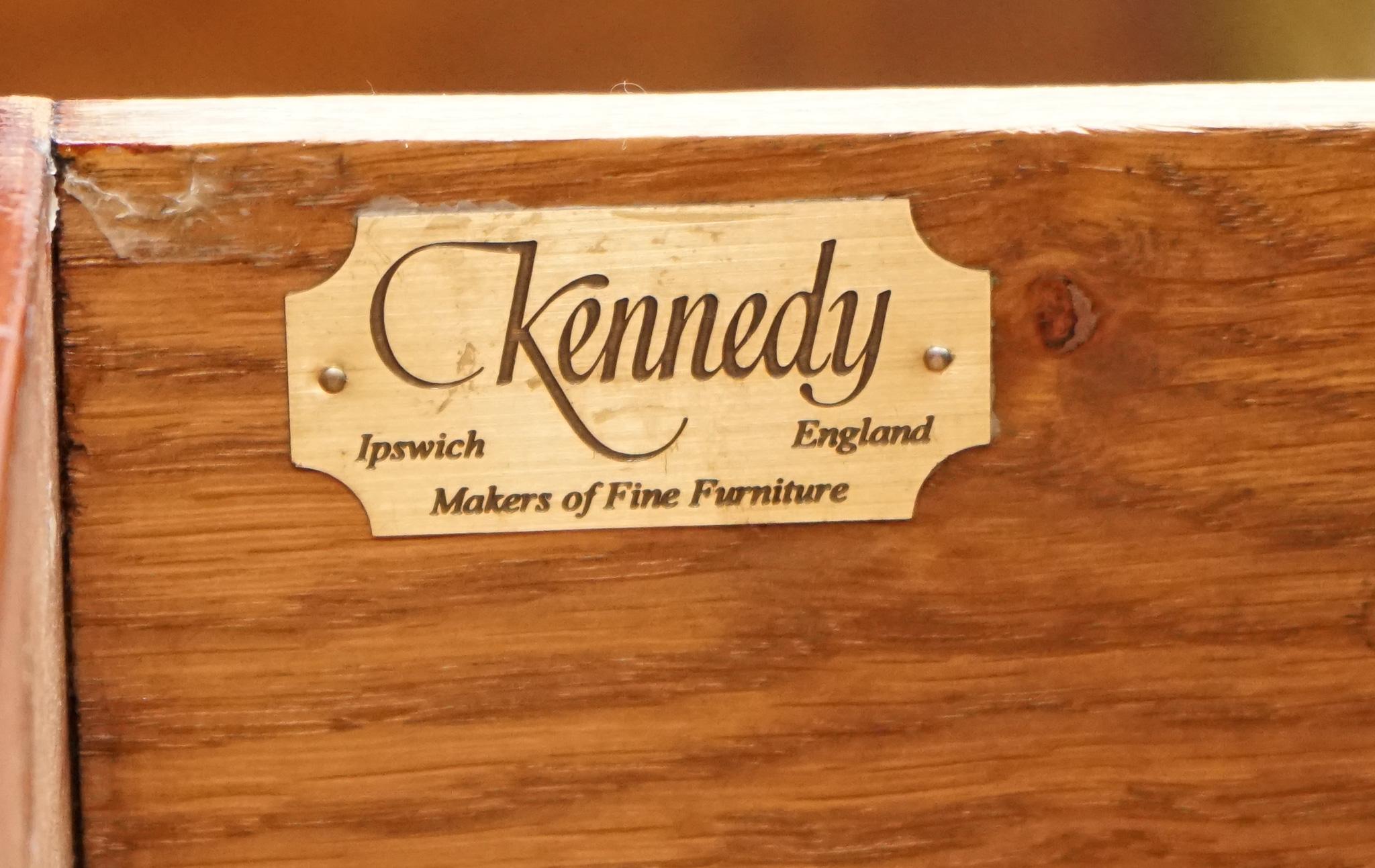 20th Century LOVELY MILITARY CAMPAIGN HARRODS KENNEDY BEDSIDE NiGHTSTAND TWO DRAWERS For Sale