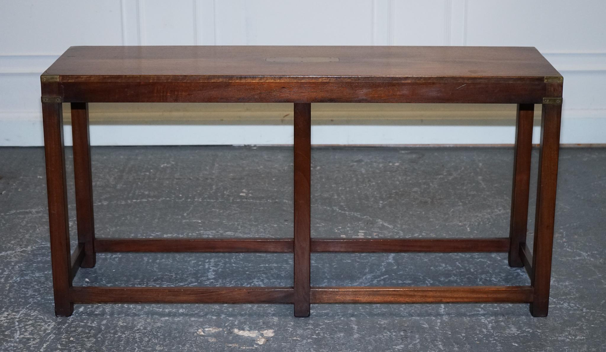 LOVELY MILITARY CAMPAIGN SERViNG TABLE CONSOLE TABLE KENNEDY FOR HARRODS LONDON For Sale 5
